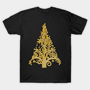 Merry Christmas Santa Golden Tree Decorations T-Shirt